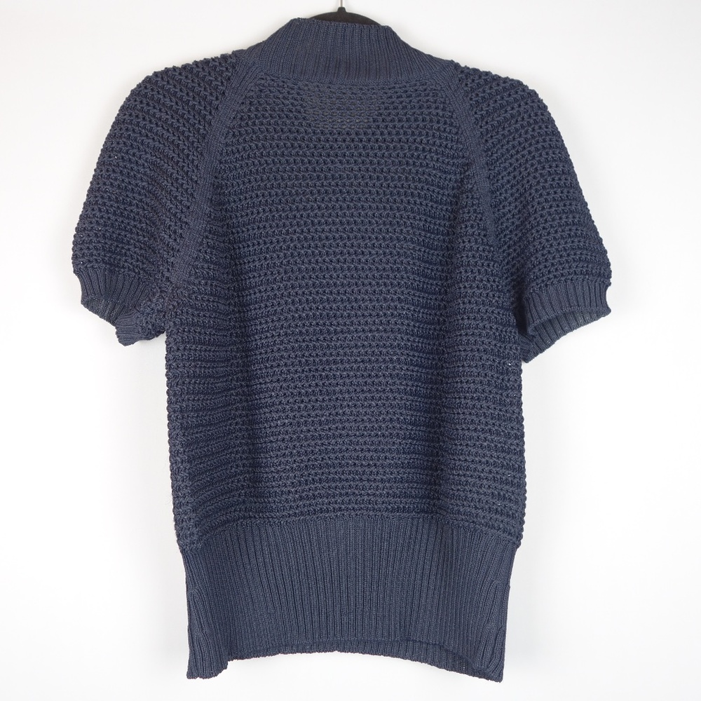 Vintage Celine Paris Navy Blue Rayon Knit Crewneck Sweater Made In Italy, Sz 44 - Picture 2 of 5